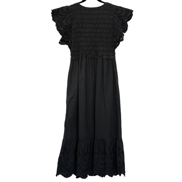 Rails Black Clementine Eyelet Midi Dress Sz XL - Picture 7 of 7